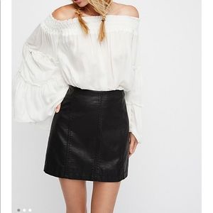 Free People Modern Femme Vegan Leather Mini Skirt